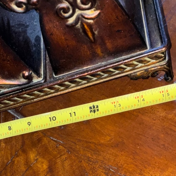 Beautiful Metal Rustic/Tuscany Style Cross Canisters &/or Decor on 4 Legged Base - Picture 3 of 9